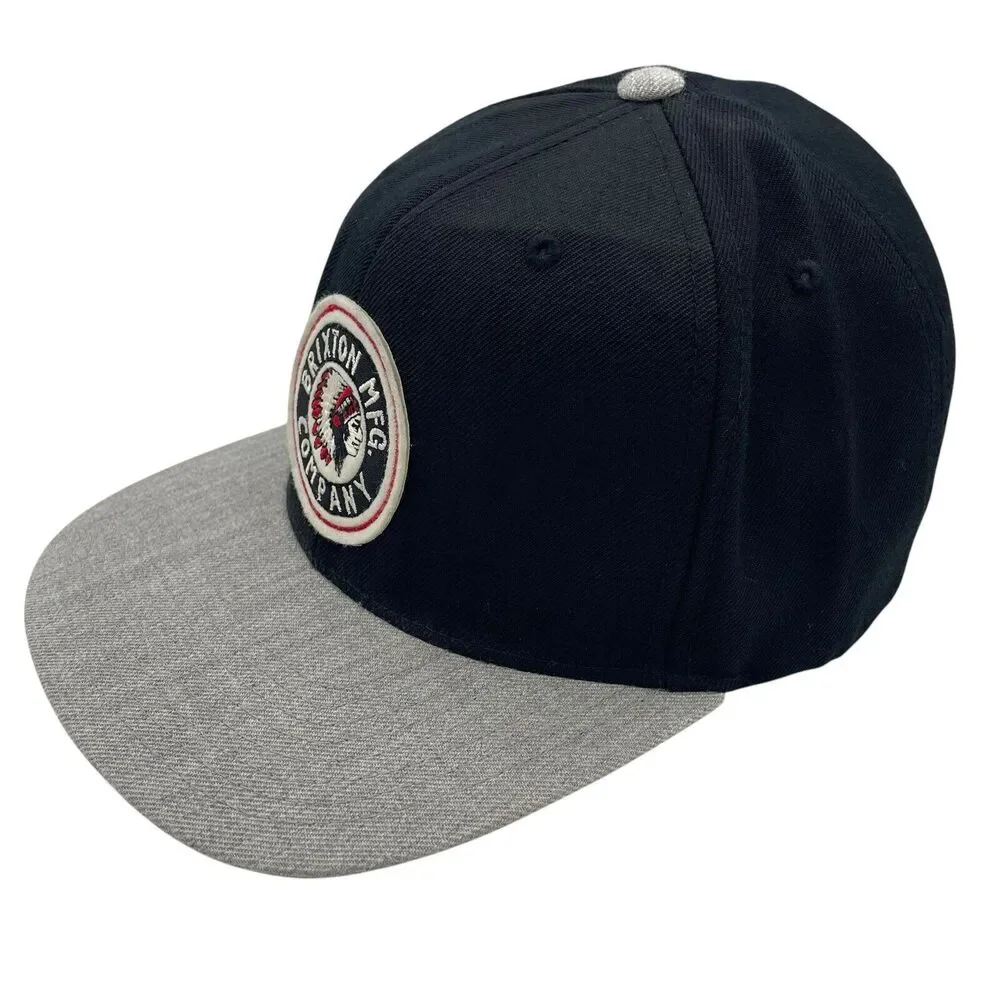 Brixton Mfg. Company Hat Co. Gray Black Snapback Hat Cap